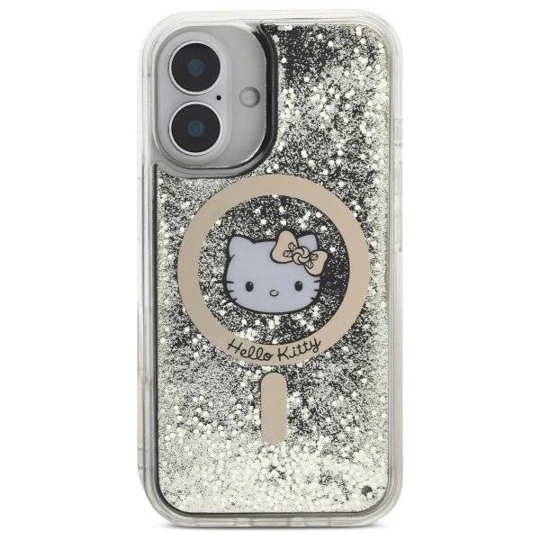 Hello Kitty Liquid Glitter Fever MagSafe Hülle iPhone 16 – Gold
