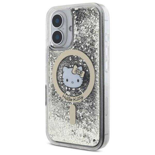 Hello Kitty Liquid Glitter Fever MagSafe Hülle iPhone 16 – Gold