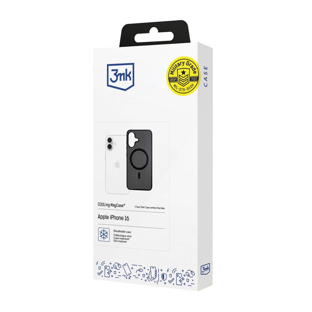 3mk COOLing MagCase Hülle Apple iPhone 16 Plus – Schwarz