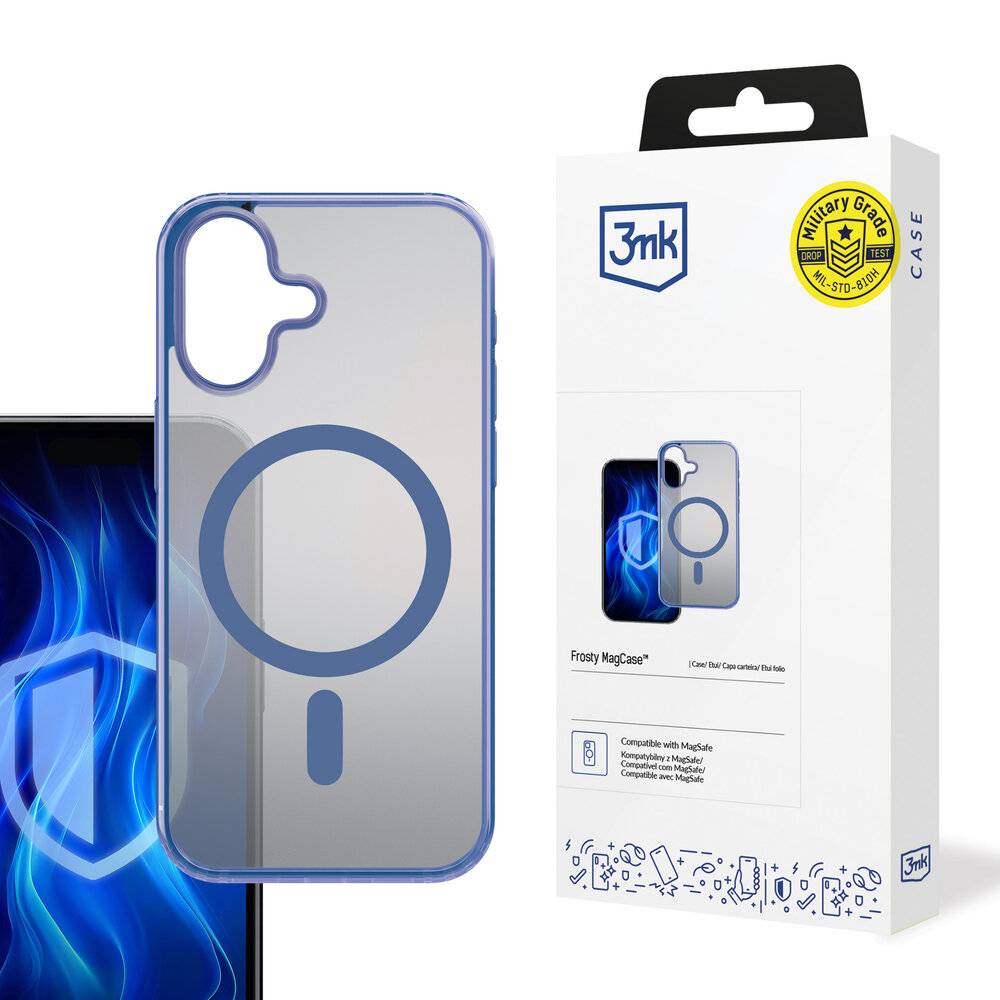3mk Frosty MagCase Blue Hülle Apple iPhone 16 Plus – transparent