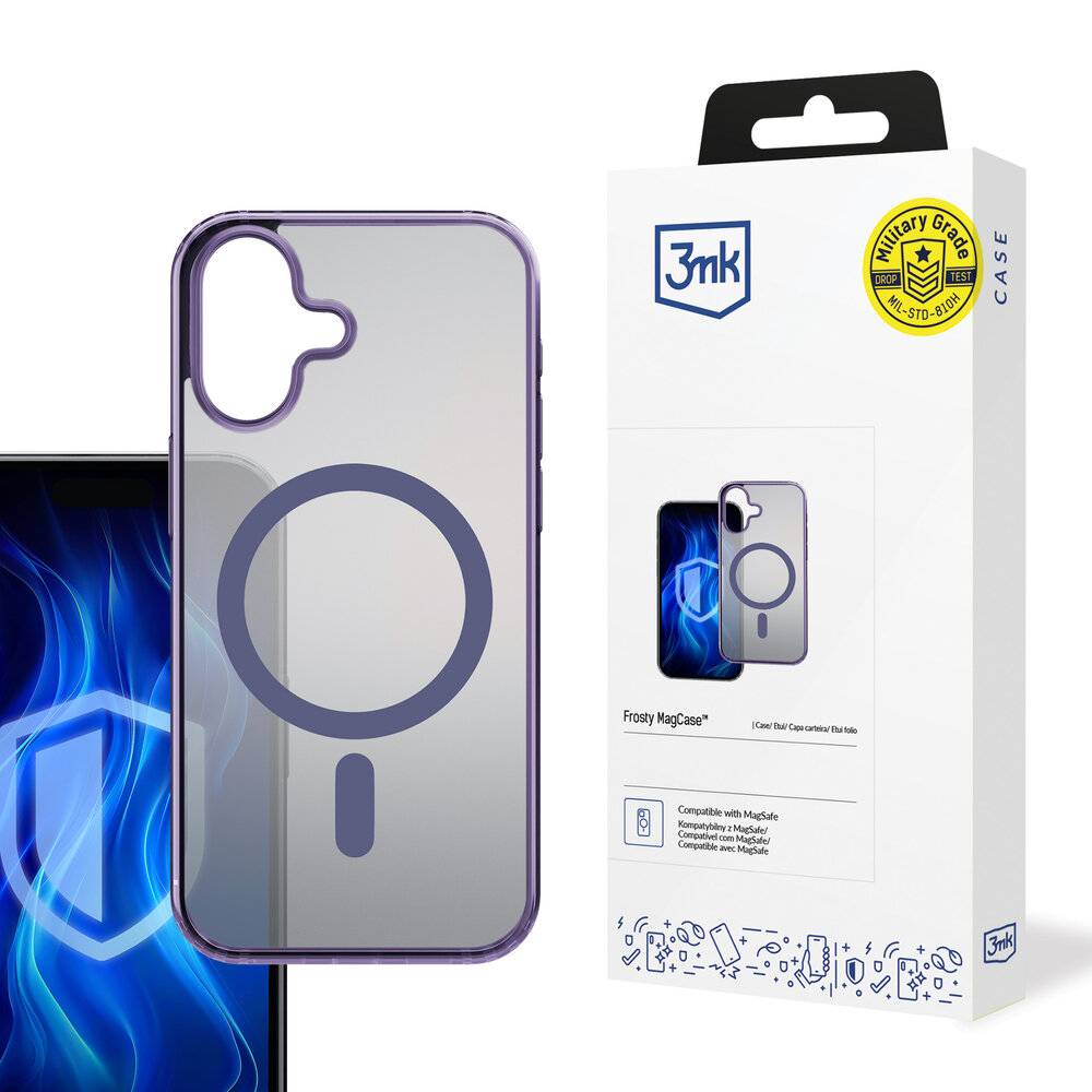 3mk Frosty MagCase Purple Hülle Apple iPhone 16 –