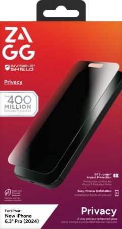 ZAGG InvisibleShield Glass Elite Privacy iPhone 16 Pro