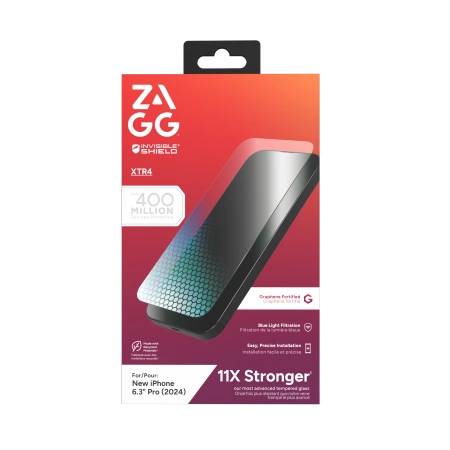 ZAGG InvisibleShield Glass XTR4 Graphene Displayschutzfolie Blaulichtfilter iPhone 16 Pro