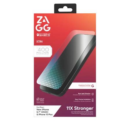Schutzglas Graphen Blaulichtfilter ZAGG InvisibleShield Glass XTR4 iPhone 15 Plus / 16