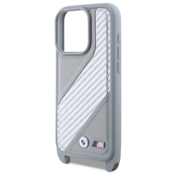 BMW M Edition Carbon Stripe & Strap Hülle iPhone 16 Pro Max – Grau