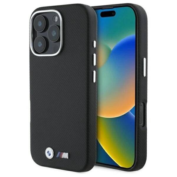 BMW M Edition Kevlar umwickelte Metallhülle iPhone 16 Pro – Schwarz