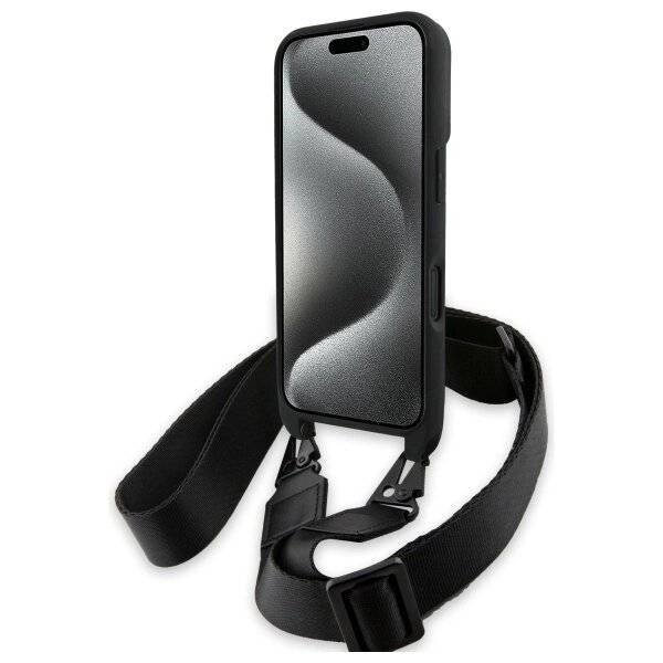 BMW M Edition Carbon Stripe & Strap Hülle iPhone 16 Plus – Schwarz
