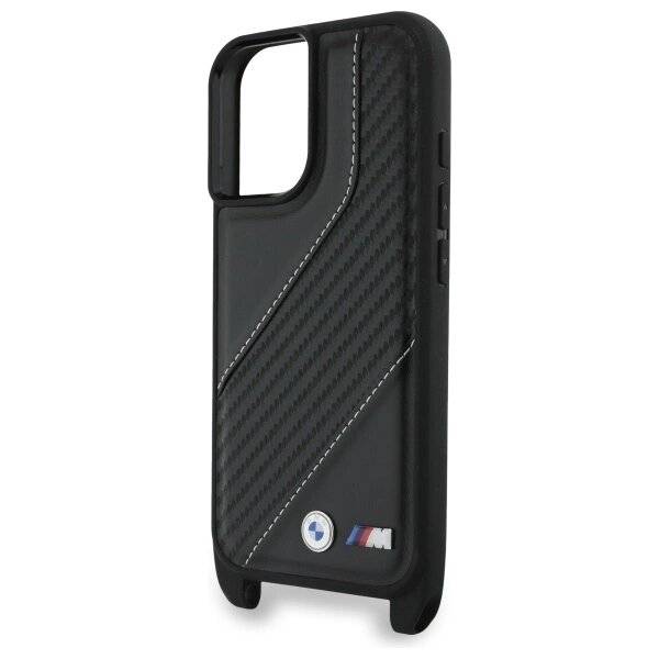 BMW M Edition Carbon Stripe & Strap Hülle iPhone 16 Plus – Schwarz