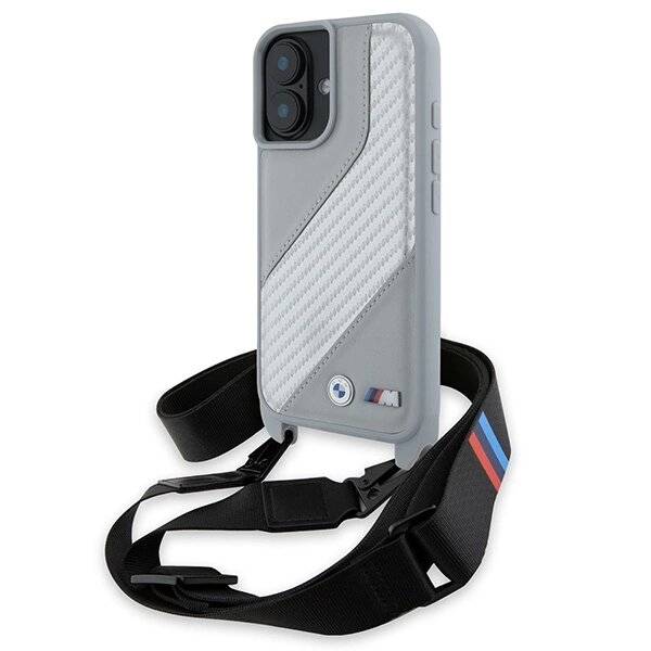 BMW M Edition Carbon Stripe & Strap Hülle iPhone 16 – Grau