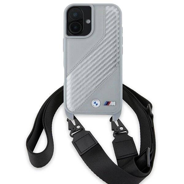 BMW M Edition Carbon Stripe & Strap Hülle iPhone 16 – Grau