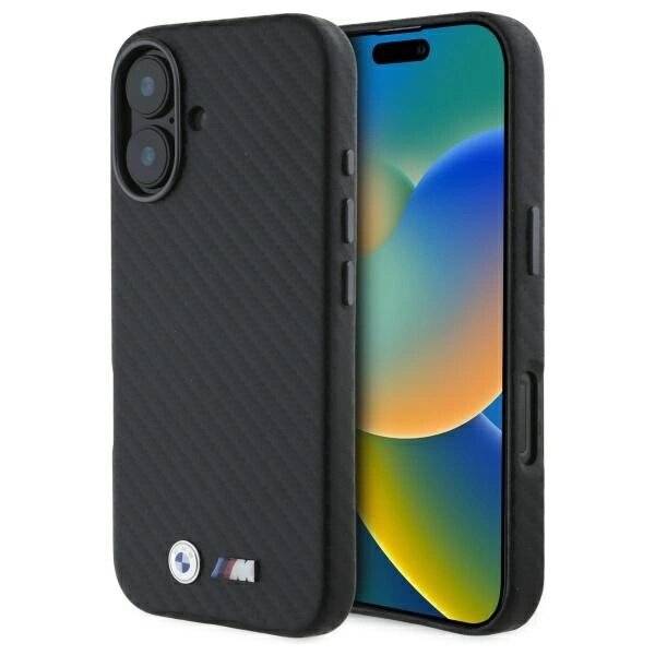 BMW Carbon Wrapped Metal Case iPhone 16 – Schwarz