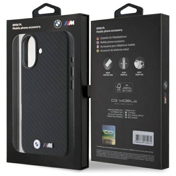 BMW Carbon Wrapped Metal Case iPhone 16 – Schwarz