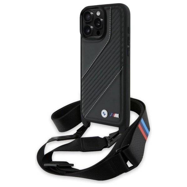 BMW M Edition Carbon Stripe & Strap Hülle iPhone 16 Pro Max – Schwarz
