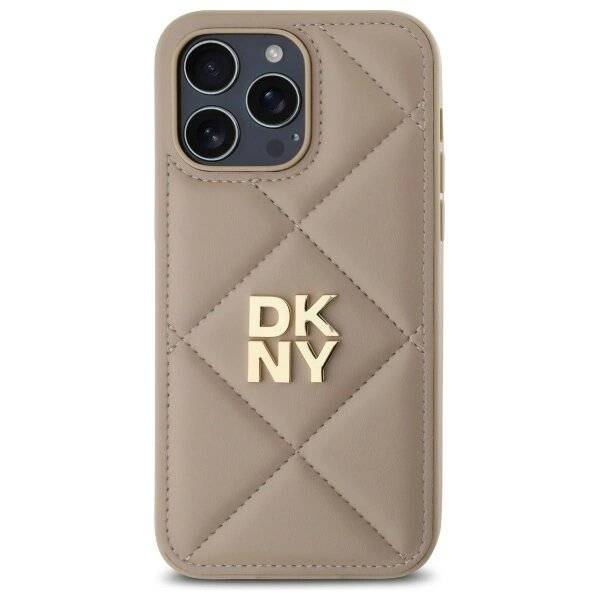 DKNY Quilted Stack Logo Hülle iPhone 14 Pro – Beige