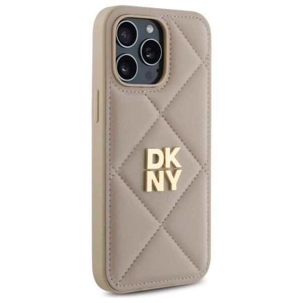 DKNY Quilted Stack Logo Hülle iPhone 14 Pro – Beige