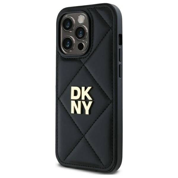 DKNY Quilted Stack Logo Hülle iPhone 14 Pro – Schwarz