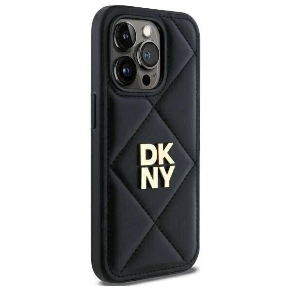 DKNY Quilted Stack Logo Hülle iPhone 14 Pro – Schwarz