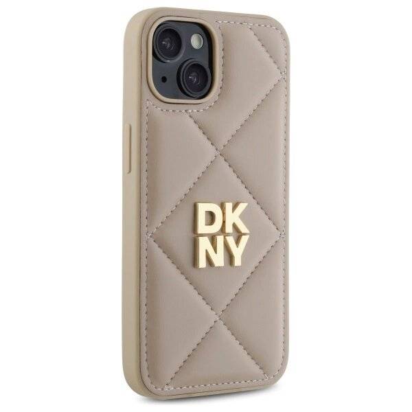 DKNY Quilted Stack Logo Hülle iPhone 14 – Beige