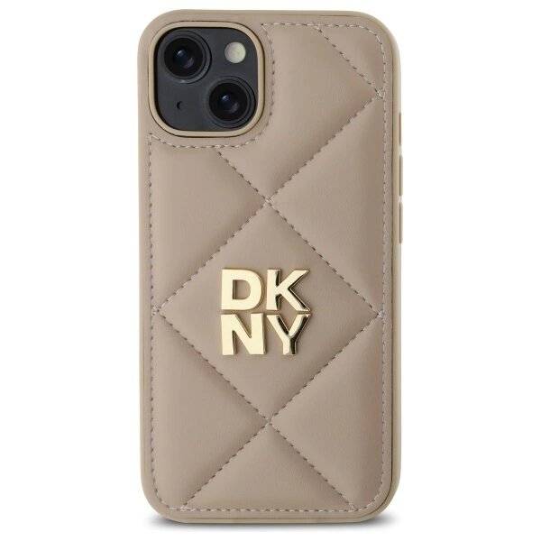 DKNY Quilted Stack Logo Hülle iPhone 14 – Beige