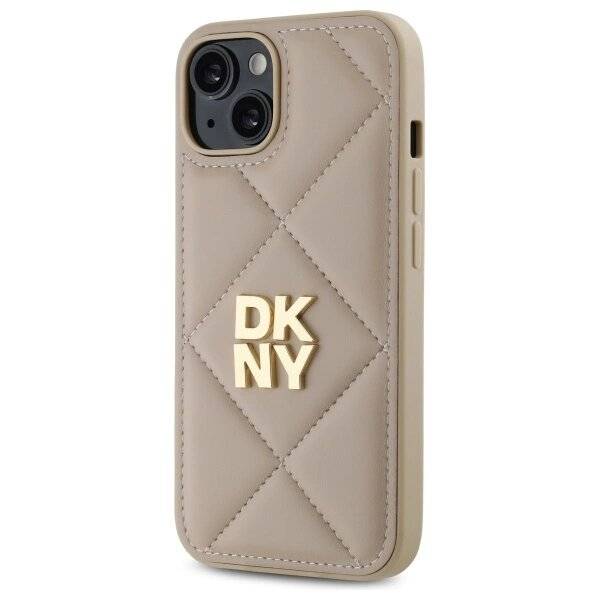 DKNY Quilted Stack Logo Hülle iPhone 14 – Beige