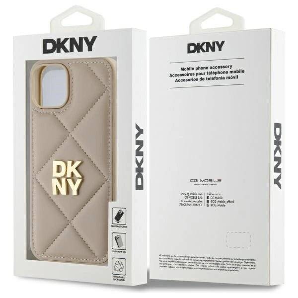DKNY Quilted Stack Logo Hülle iPhone 14 – Beige