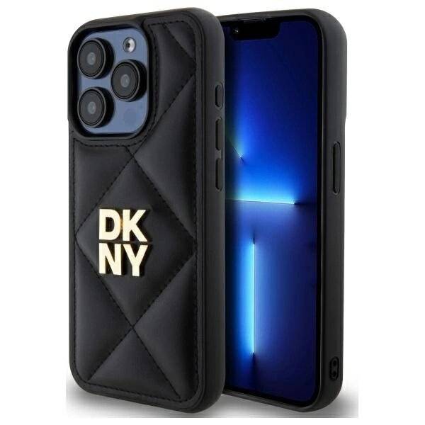 DKNY Quilted Stack Logo Hülle iPhone 15 Pro Max – Schwarz