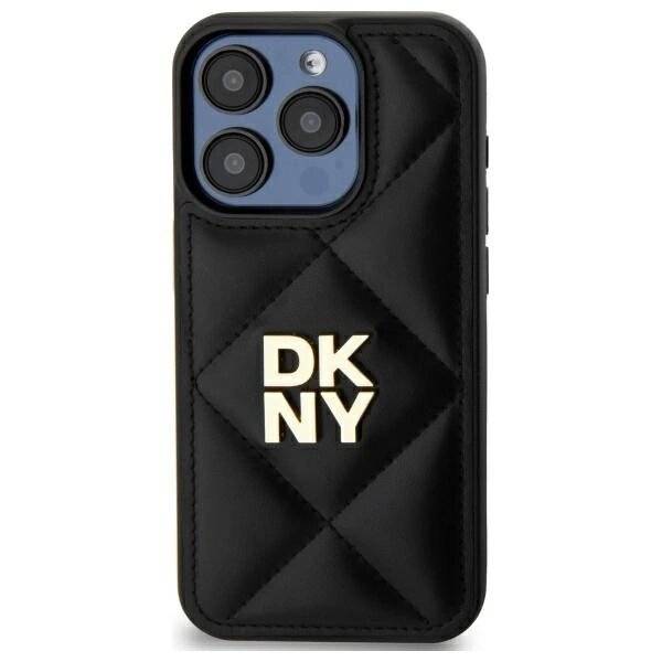 DKNY Quilted Stack Logo Hülle iPhone 15 Pro Max – Schwarz