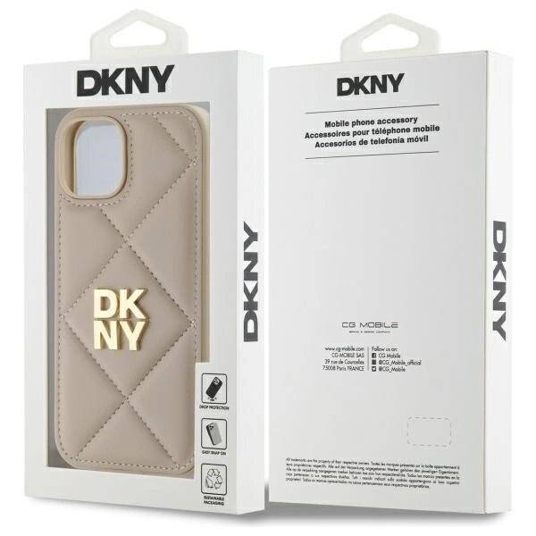DKNY Quilted Stack Logo Hülle iPhone 15 – Beige