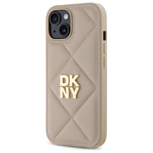 DKNY Quilted Stack Logo Hülle iPhone 15 – Beige