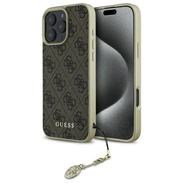 Guess 4G Charms Collection Hülle iPhone 16 Pro – braun