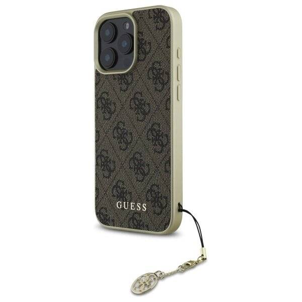 Guess 4G Charms Collection Hülle iPhone 16 Pro – braun
