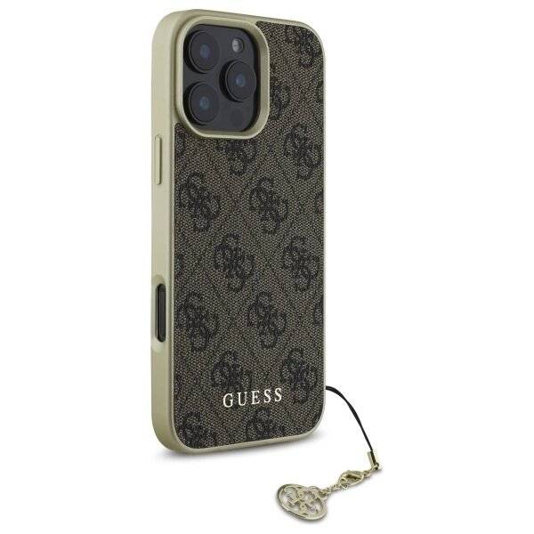 Guess 4G Charms Collection Hülle iPhone 16 Pro – braun