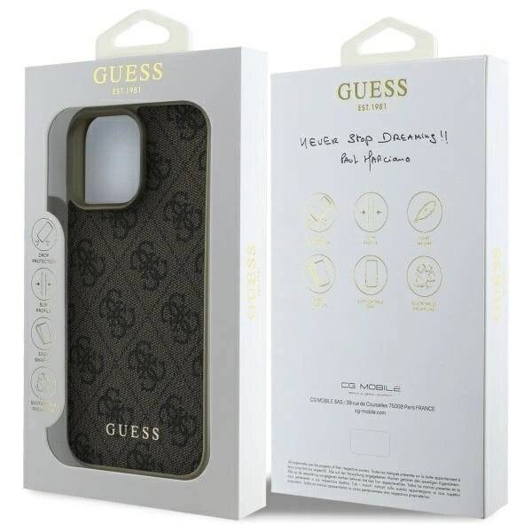 Guess 4G Charms Collection Hülle iPhone 16 Pro – braun