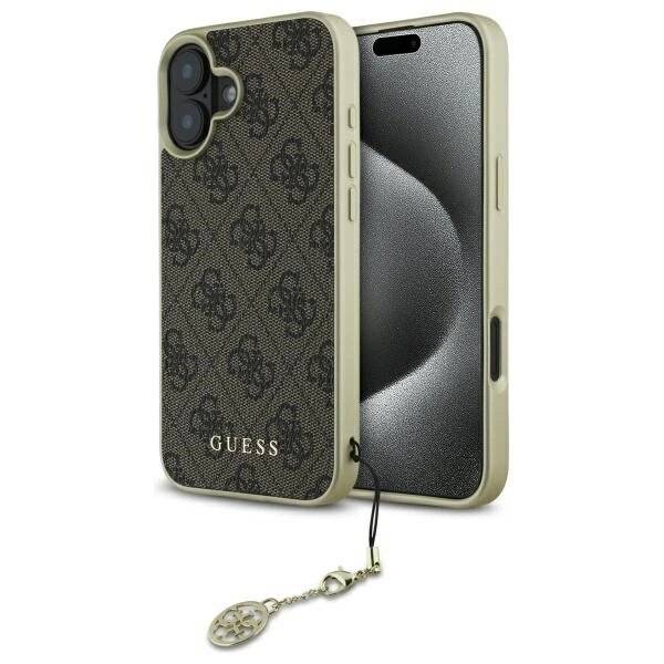 Guess 4G Charms Collection Hülle iPhone 16 Plus – braun