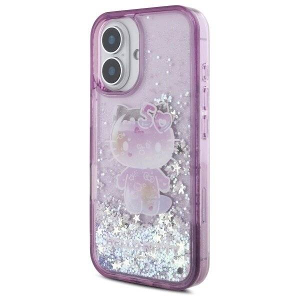 Hello Kitty Liquid Glitter 50TH Anniversary Party Hülle iPhone 16 – Lila