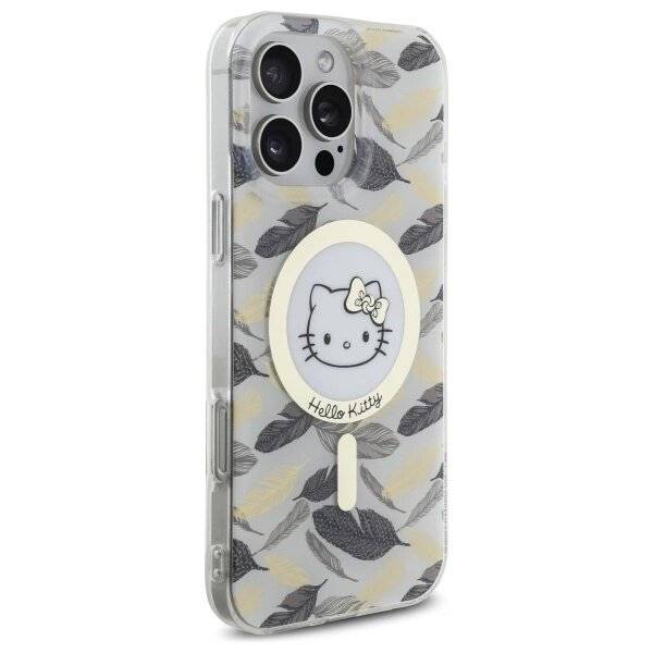 Hello Kitty IML Golden Leaves MagSafe Hülle iPhone 16 Pro Max – weiß