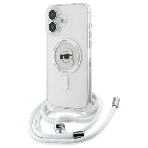 Karl Lagerfeld Crossbody IML Head Magsafe Hülle iPhone 16 – transparent