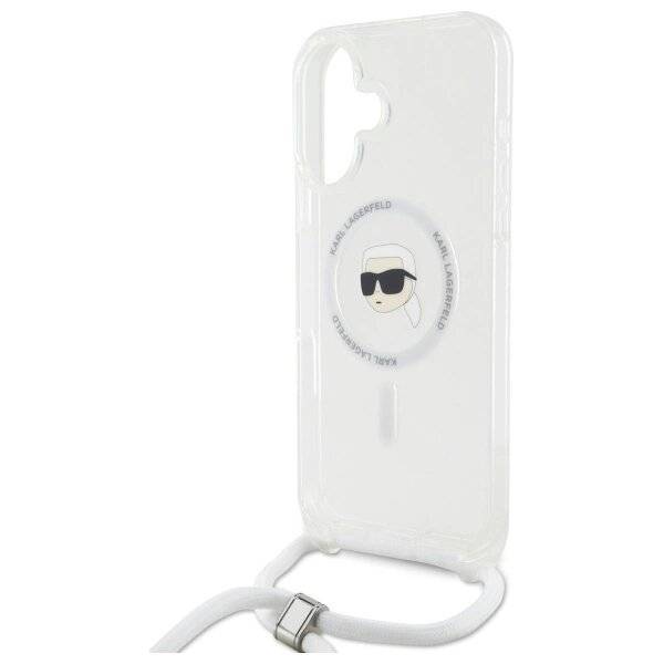 Karl Lagerfeld Crossbody IML Head Magsafe Hülle iPhone 16 – transparent