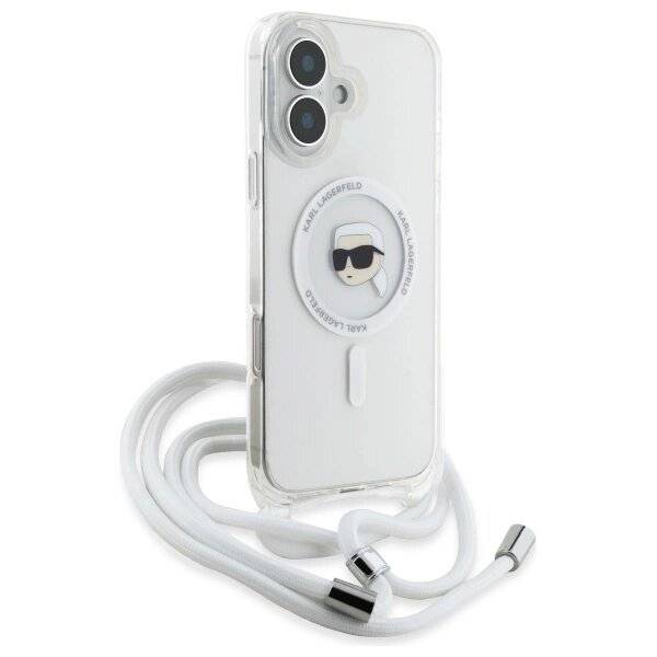Karl Lagerfeld Crossbody IML Head Magsafe Hülle iPhone 16 – transparent
