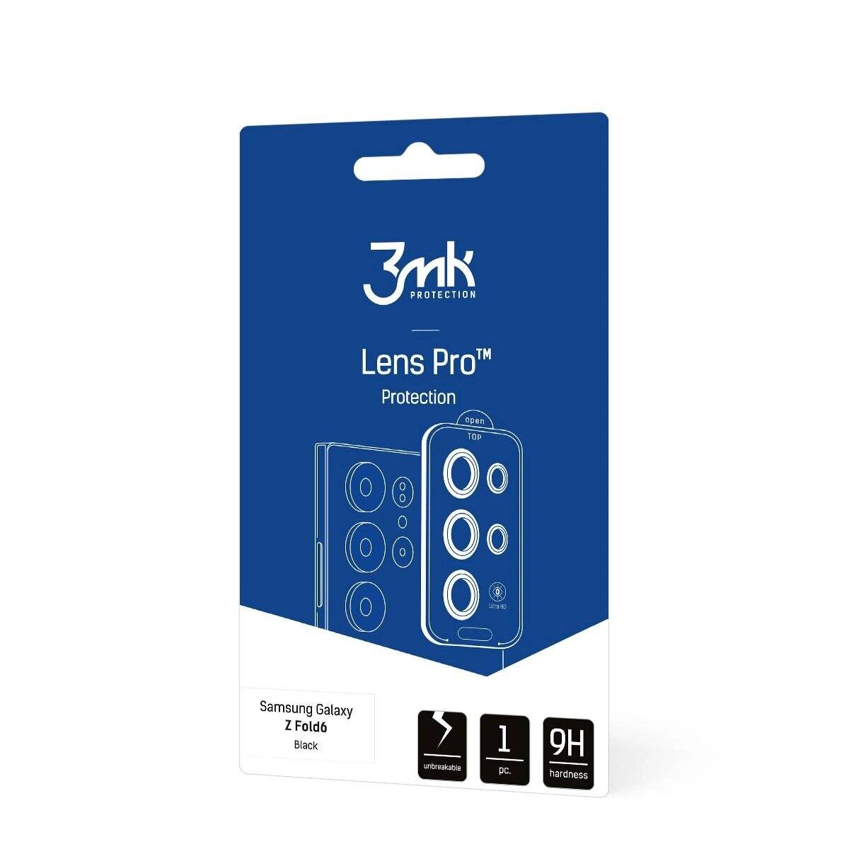 Gehärtetes Glas Kameraobjektiv 3mk Lens Protection Pro Black Samsung Galaxy Z Fold 6