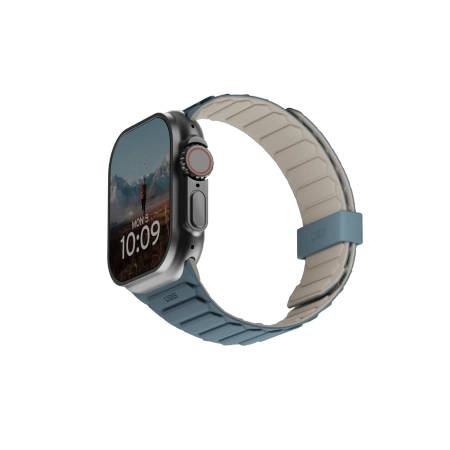 UAG Pathfinder Silikon doppelseitiges Magnetarmband Apple Watch 42/44/45/46/49 mm – Grau-Blau