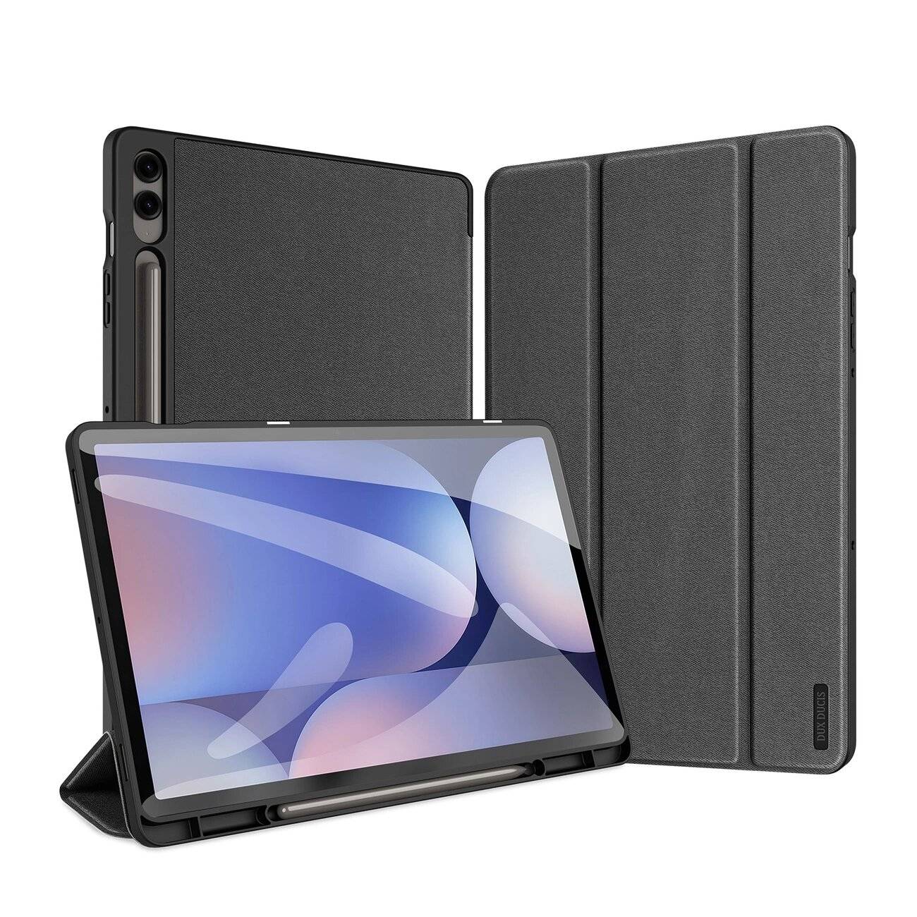 Dux Ducis Domo Öko-Lederhülle Ständer Samsung Tab S10+ / S9+ S9 FE+ – Schwarz
