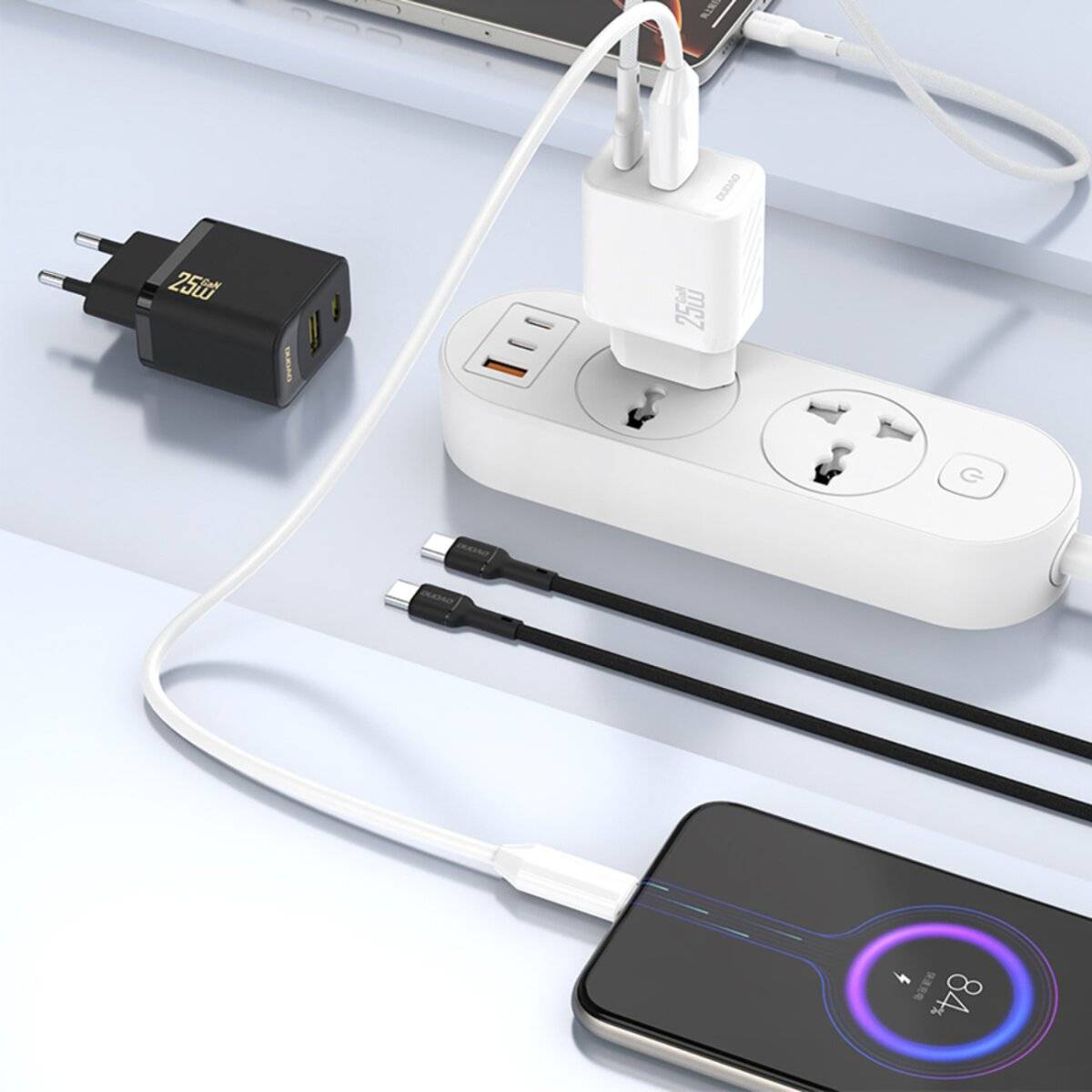 Dudao A26T GaN 25W USB-A, USB-C Ladegerät – Schwarz