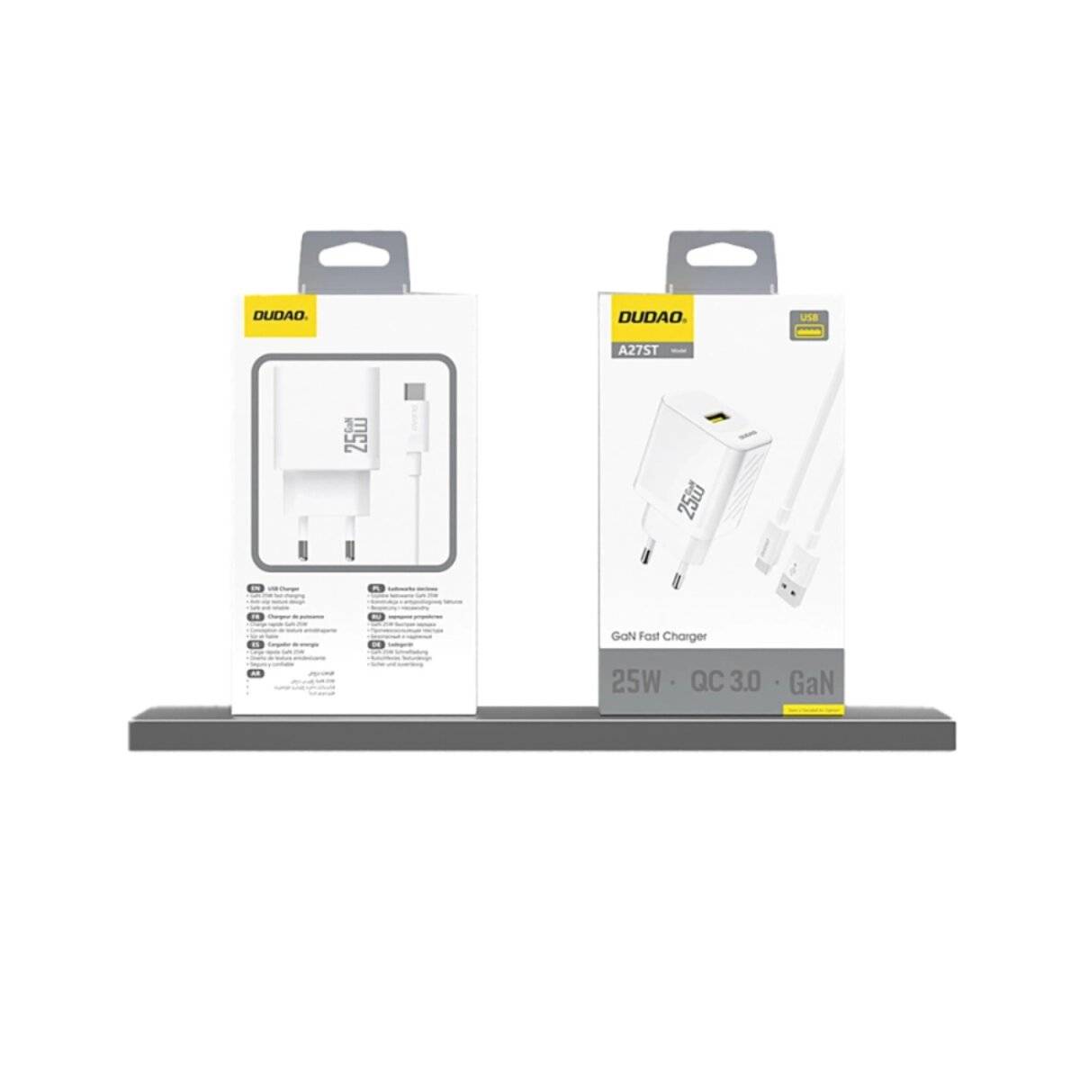 Dudao A27S 25W GaN USB-A Ladegerät – Weiß
