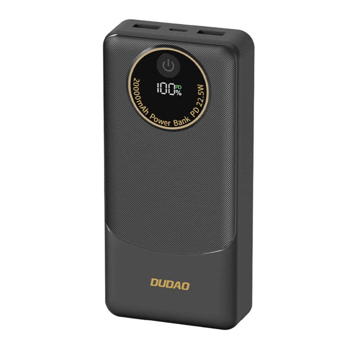 Dudao K12Pro Powerbank 20000 mAh, 22,5 W PD, USB-A & USB-C, Schwarz