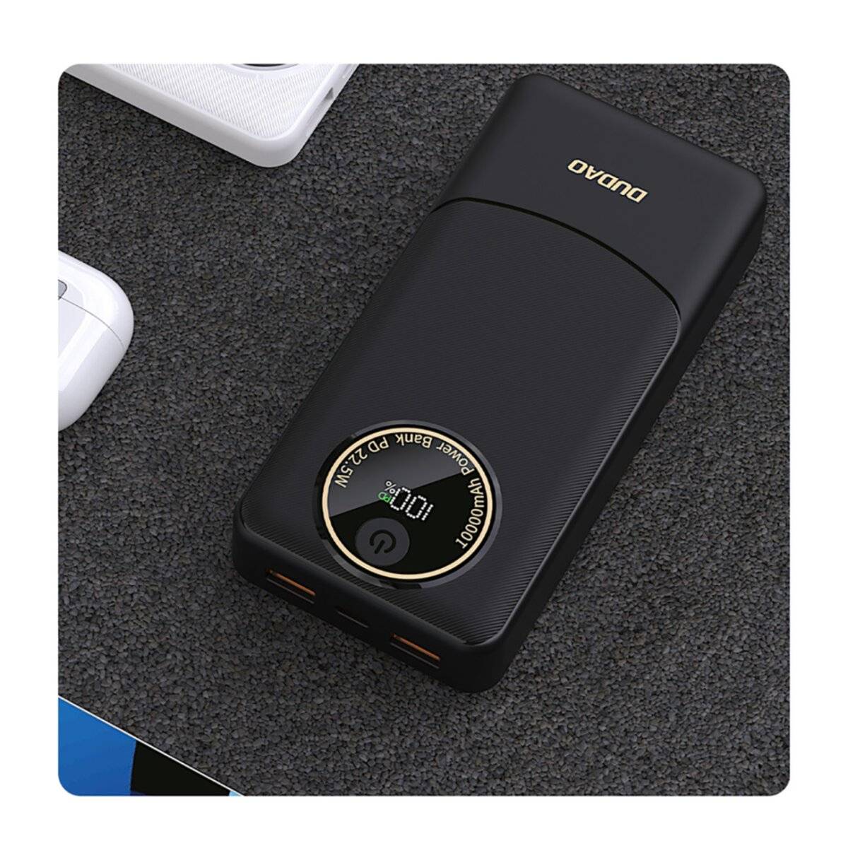 Dudao K12Pro Powerbank 20000 mAh, 22,5 W PD, USB-A & USB-C, Schwarz