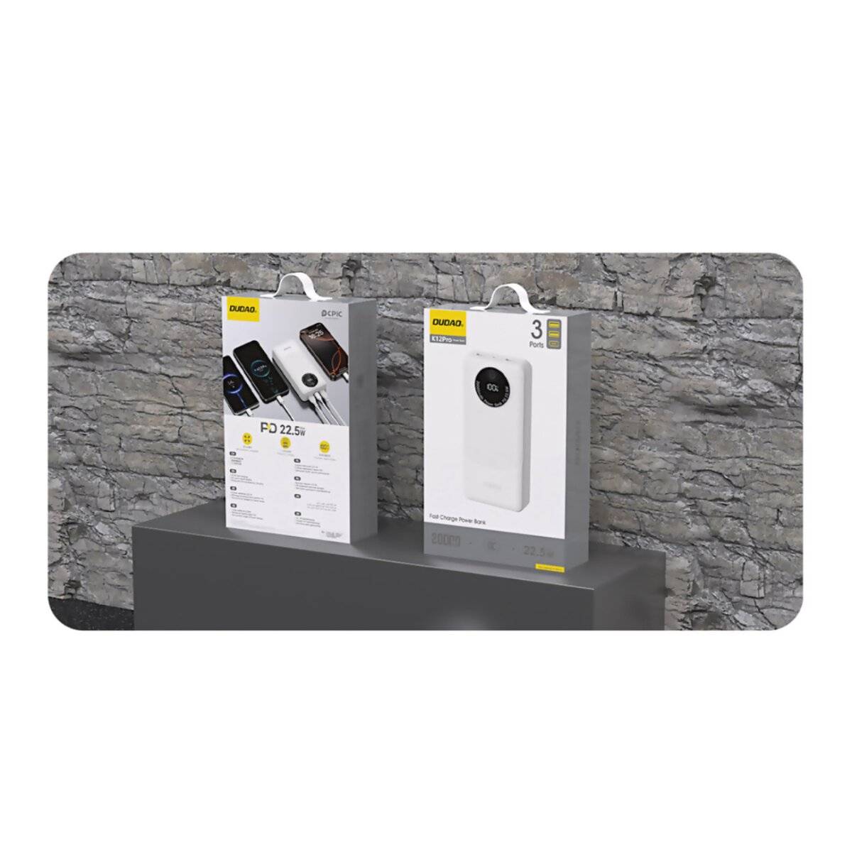 Dudao K12Pro Powerbank 20000mAh 22,5W PD USB-A/USB-C Weiß