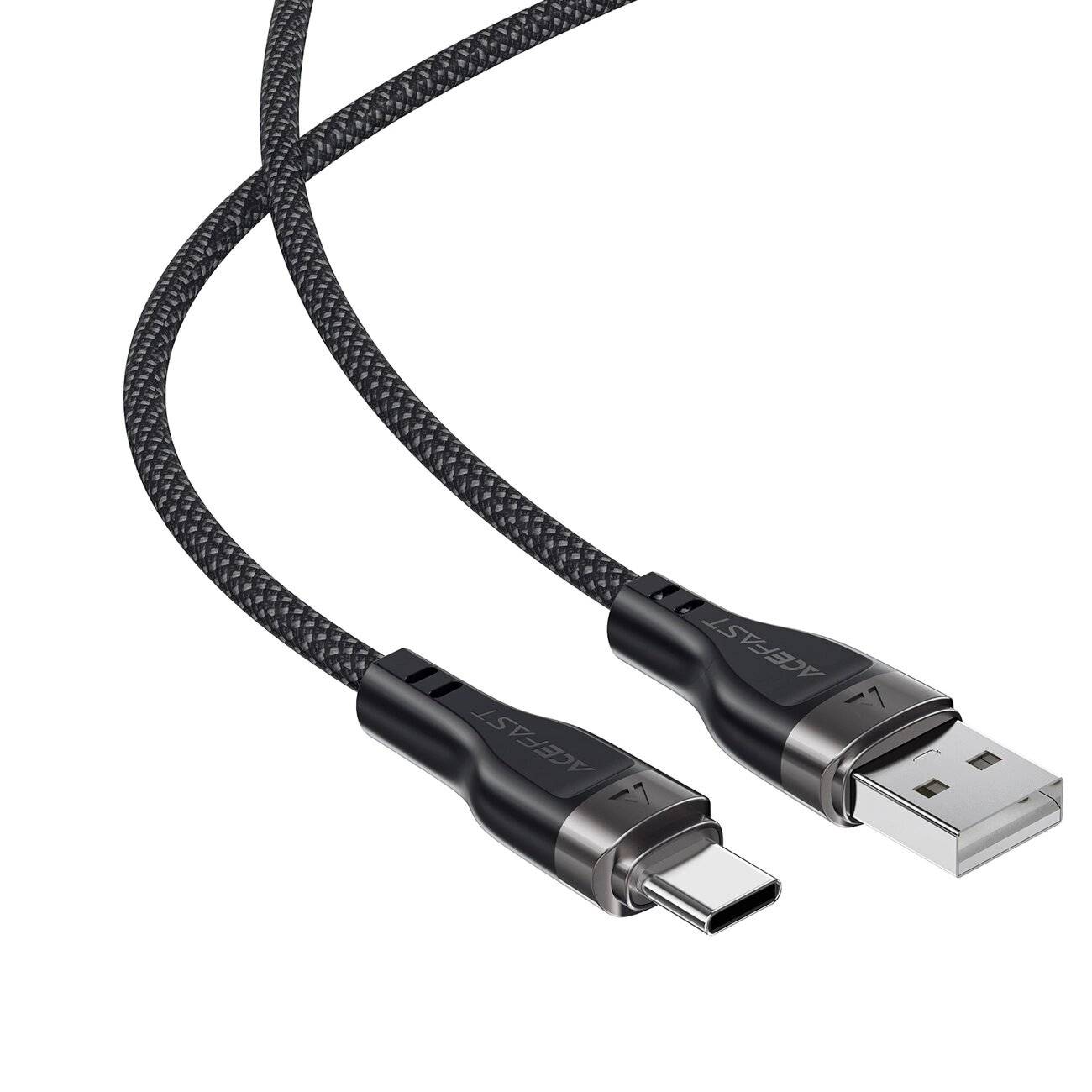 Acefast C11-04 USB-A - USB-C 3A Kabel 1,2m Magnetgeflecht Schwarz