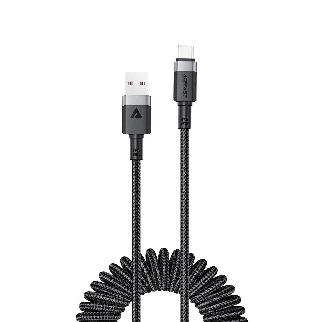 Acefast C14-04 USB-A - USB-C Kabel Feder 480Mb/s 3A 1,2m Schwarz