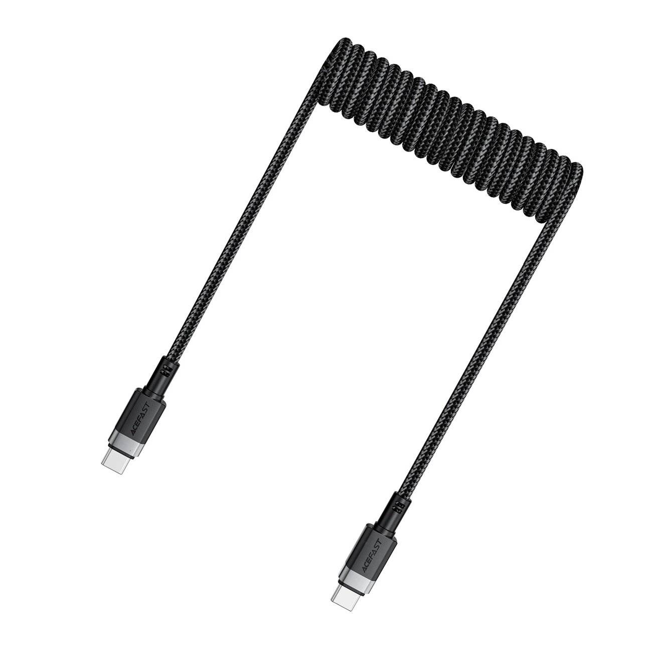 Acefast C14-03 USB-C - Federkabel 480Mb/s 3A 1,2m Schwarz